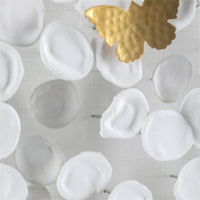 Amalea Linen Petals & Brass Butterflies Wall Art