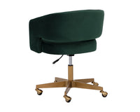 Claren Modern Deep Green & Gold Desk Chair