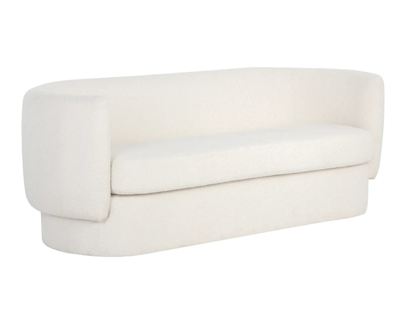 Valence White Boucle Sofa & 2 Accent Chairs