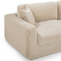 Aliana 90.5" Sand Upcycled Washed Velvet Sofa