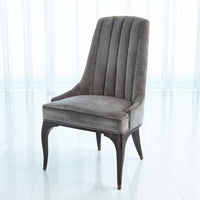 Channel Tufted Formal Gargoyle Velvet Dining Chair