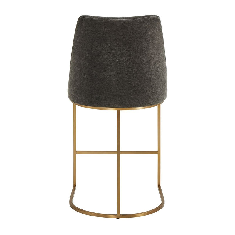 Bianca Grey Velvet  & Gold Counter Stool