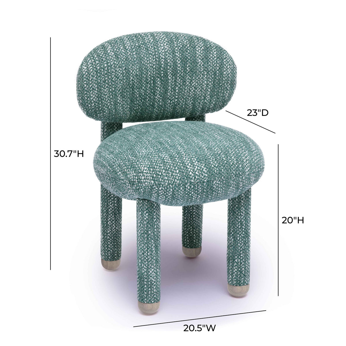 Manu Teal Nubby Performance Fabric Dining/Accent Chair