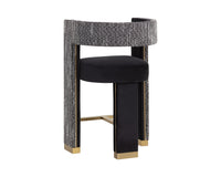 Adamina Black, Night Fabric & Gold Counter Stool