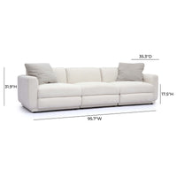 Arabella 95.7" Cream Chenille Modular Sofa