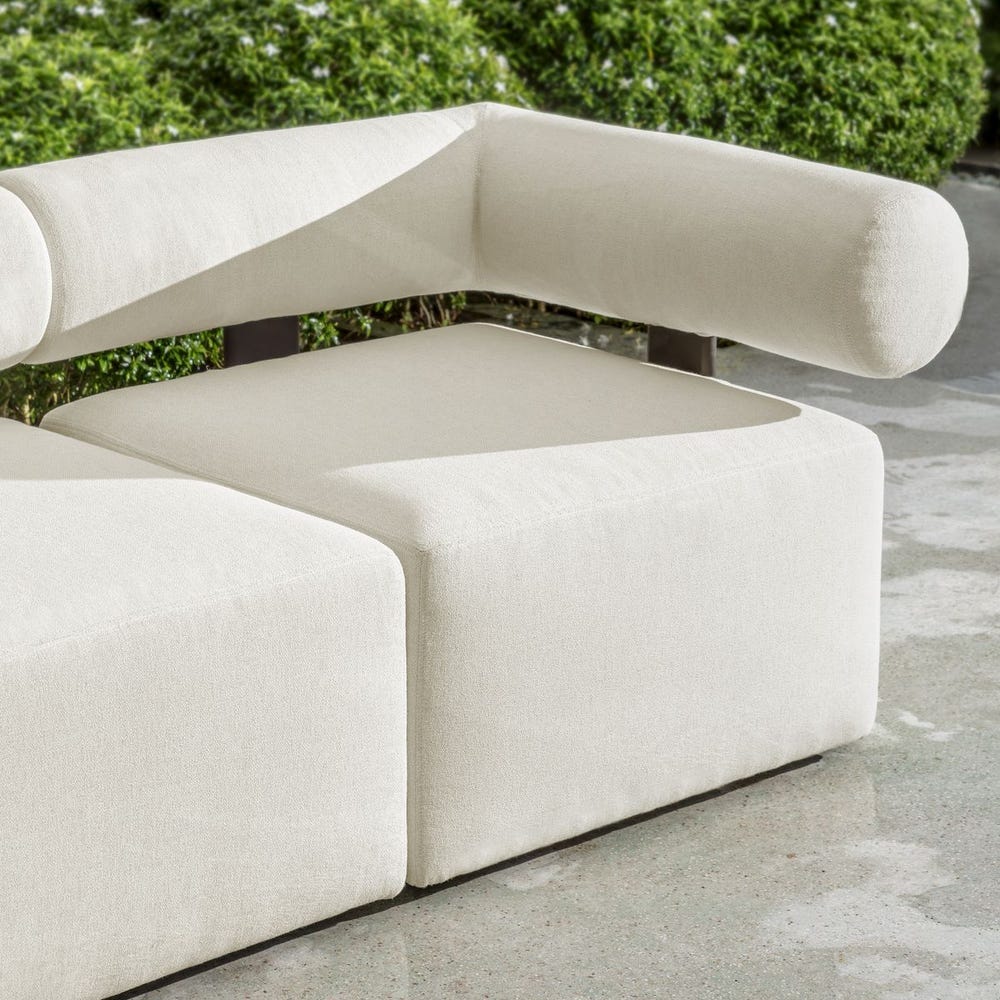 Verah White Outdoor Corner Modular Sofa