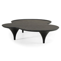 Tisha 64" Modern Free Form Black Ash Coffee Table