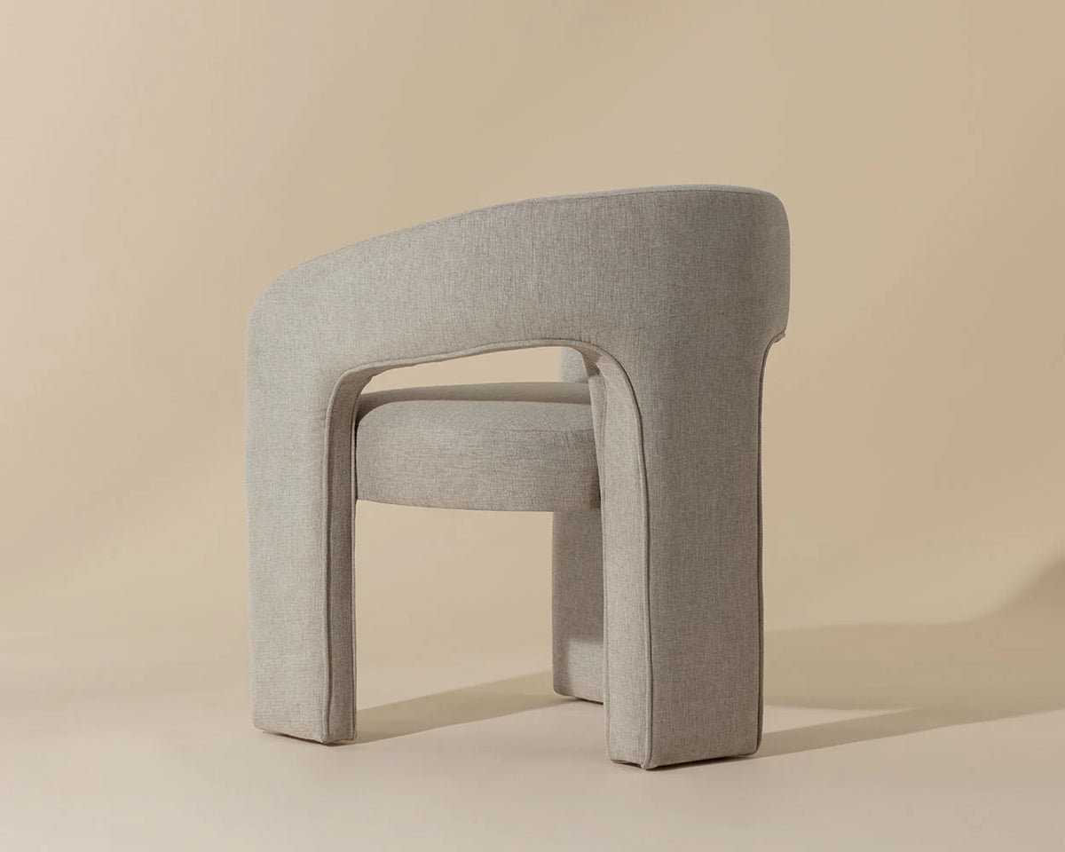 Isidore Sandstone Upholstered Open Back Dining Chair