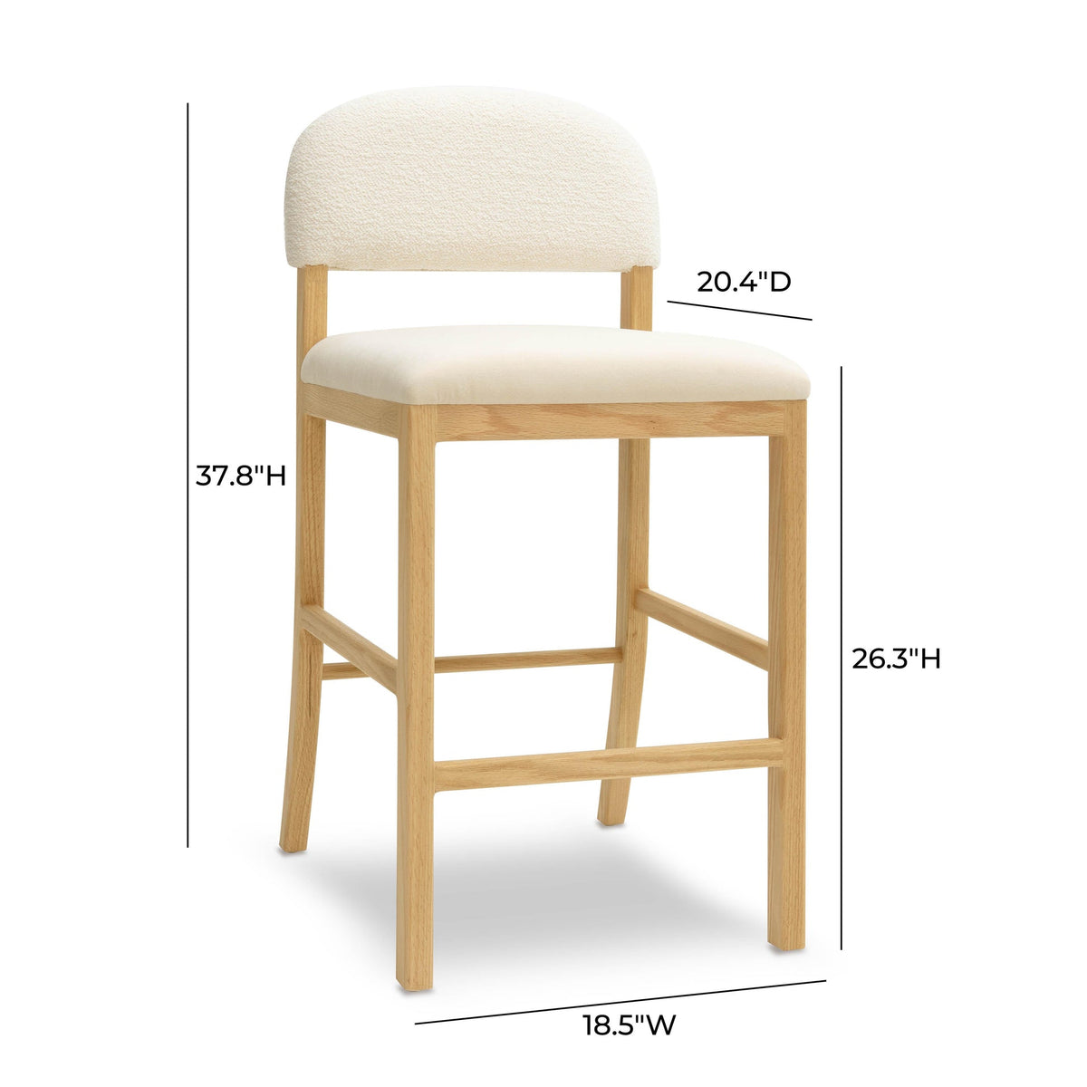 Calla Cream Performance Velvet & Boucle Counter Stool