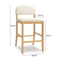 Calla Cream Performance Velvet & Boucle Counter Stool