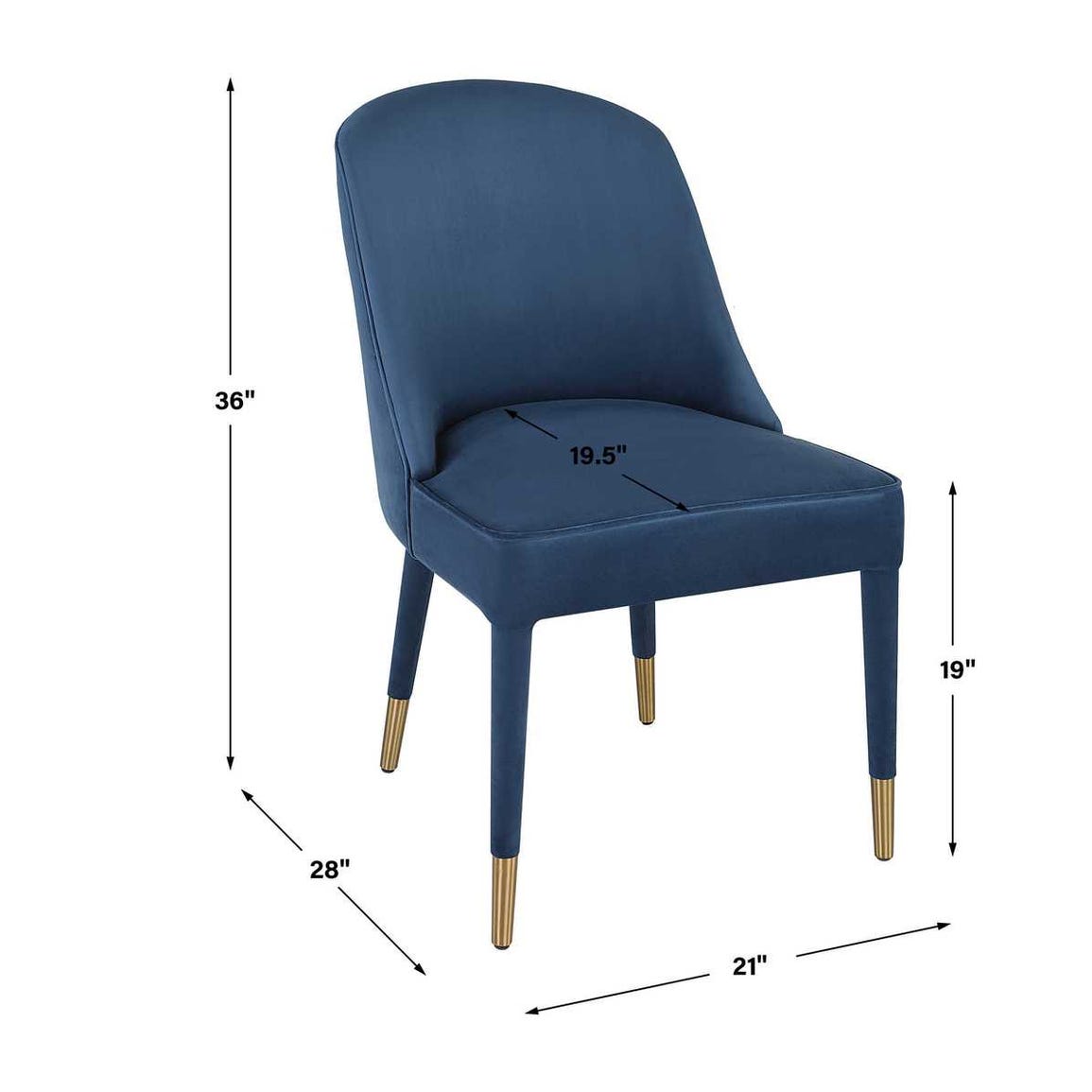 Alexa Sapphire Velvet Chair (Set of 2)