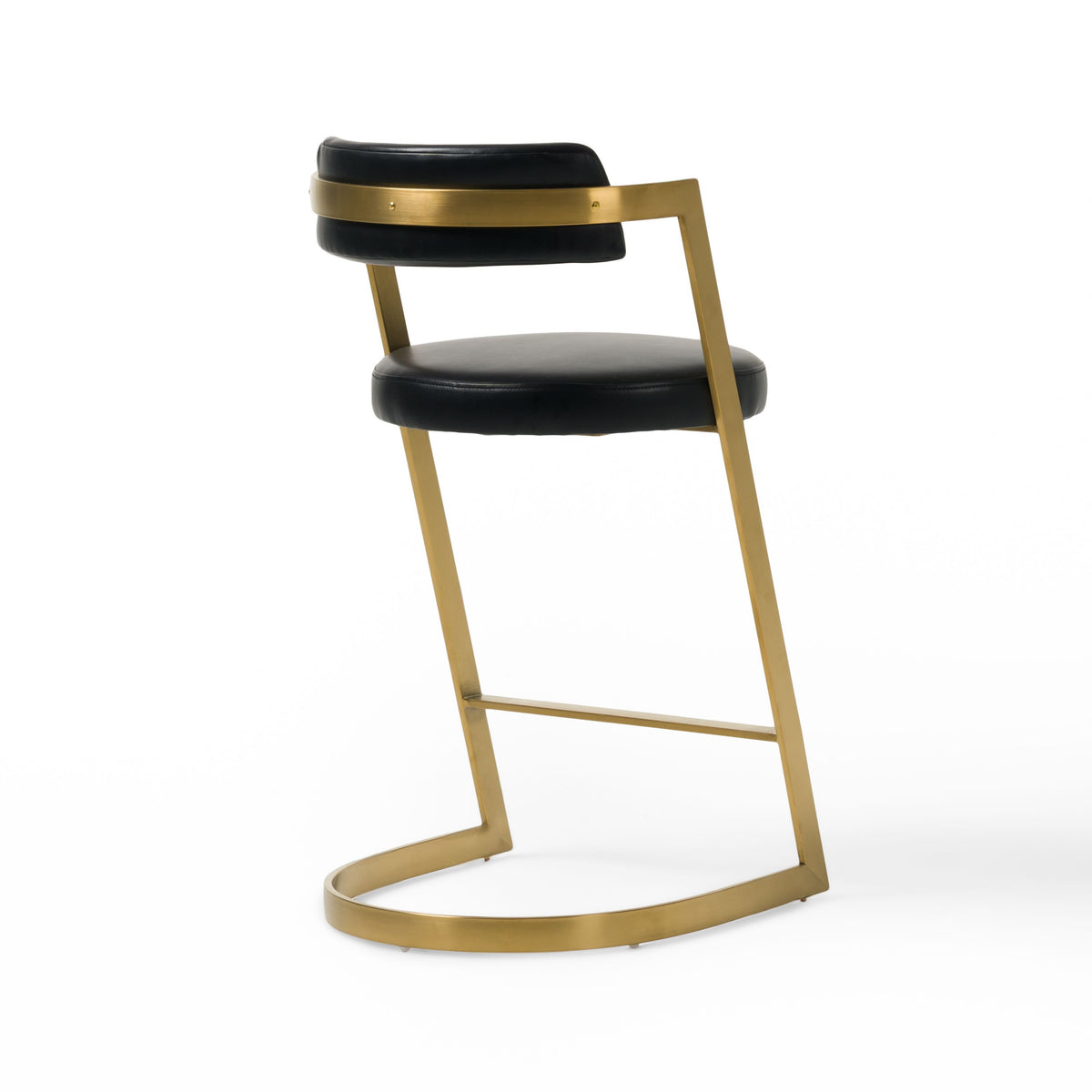 Diana Black Leatherette & Gold Counter Stool