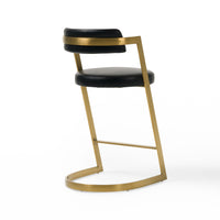 Diana Black Leatherette & Gold Counter Stool