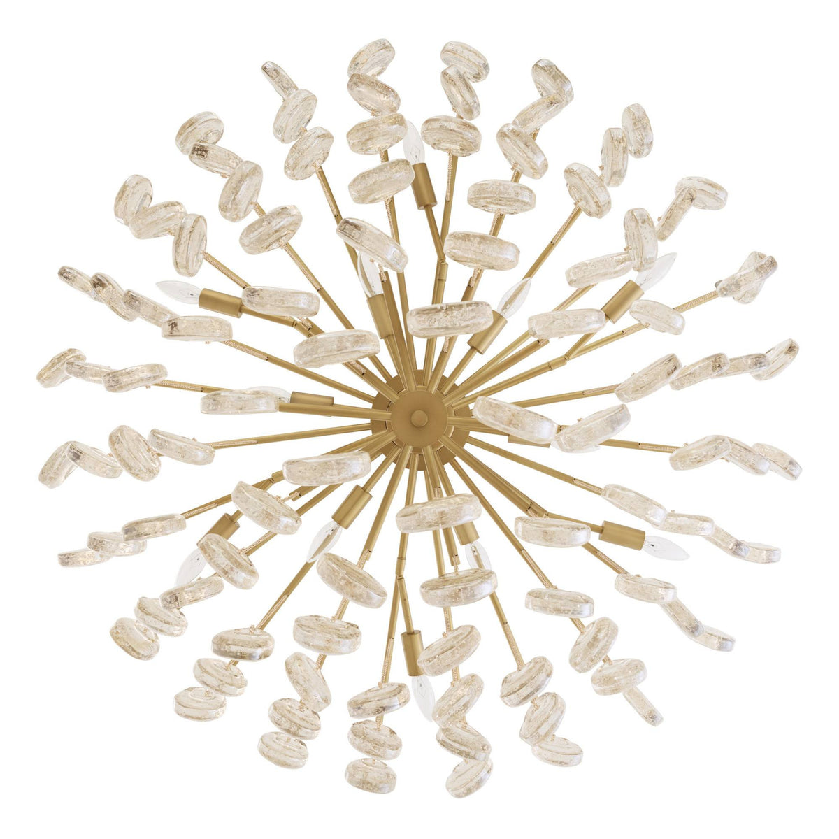Jacqueline 42" Amber Seeded Glass Large Chandelier