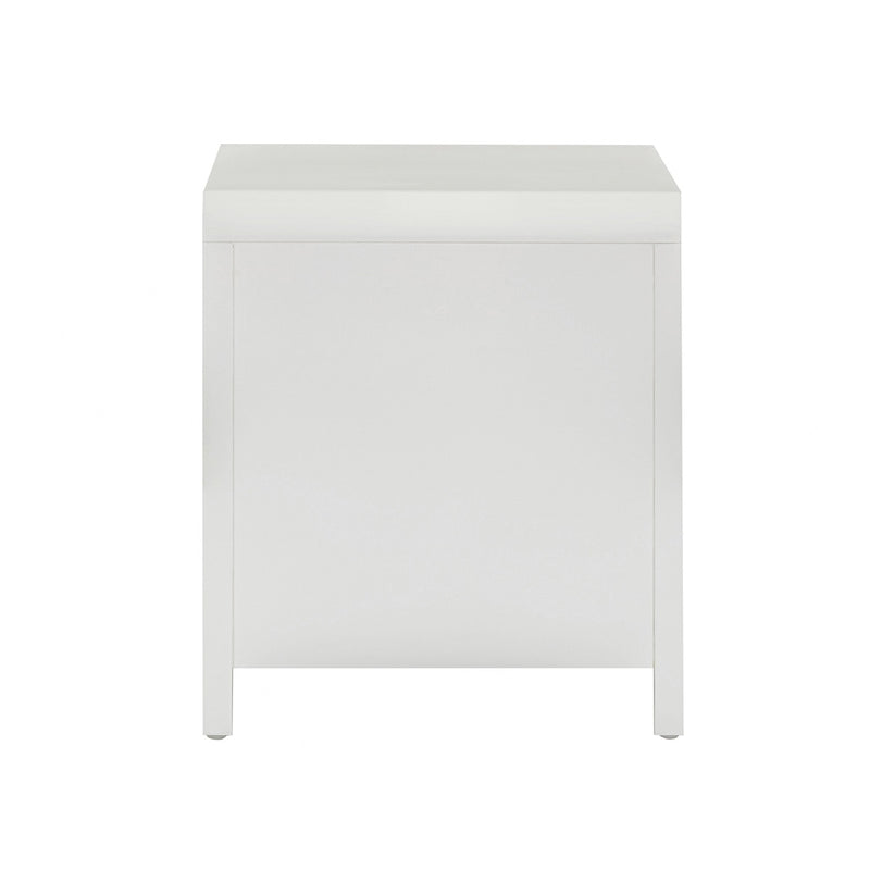 Ameline White Rattan 2 Drawer Nightstand