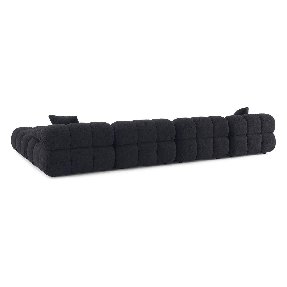 Vogue Black Vegan Shearling 6-piece Modular U-Sectional