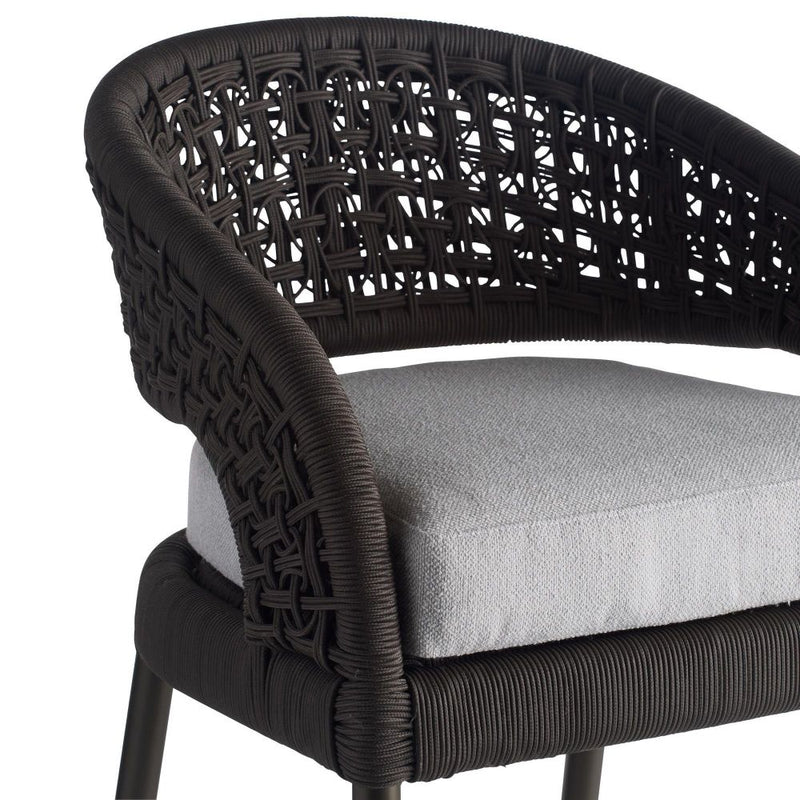 Juri Outdoor Charcoal Brown Bar Stool