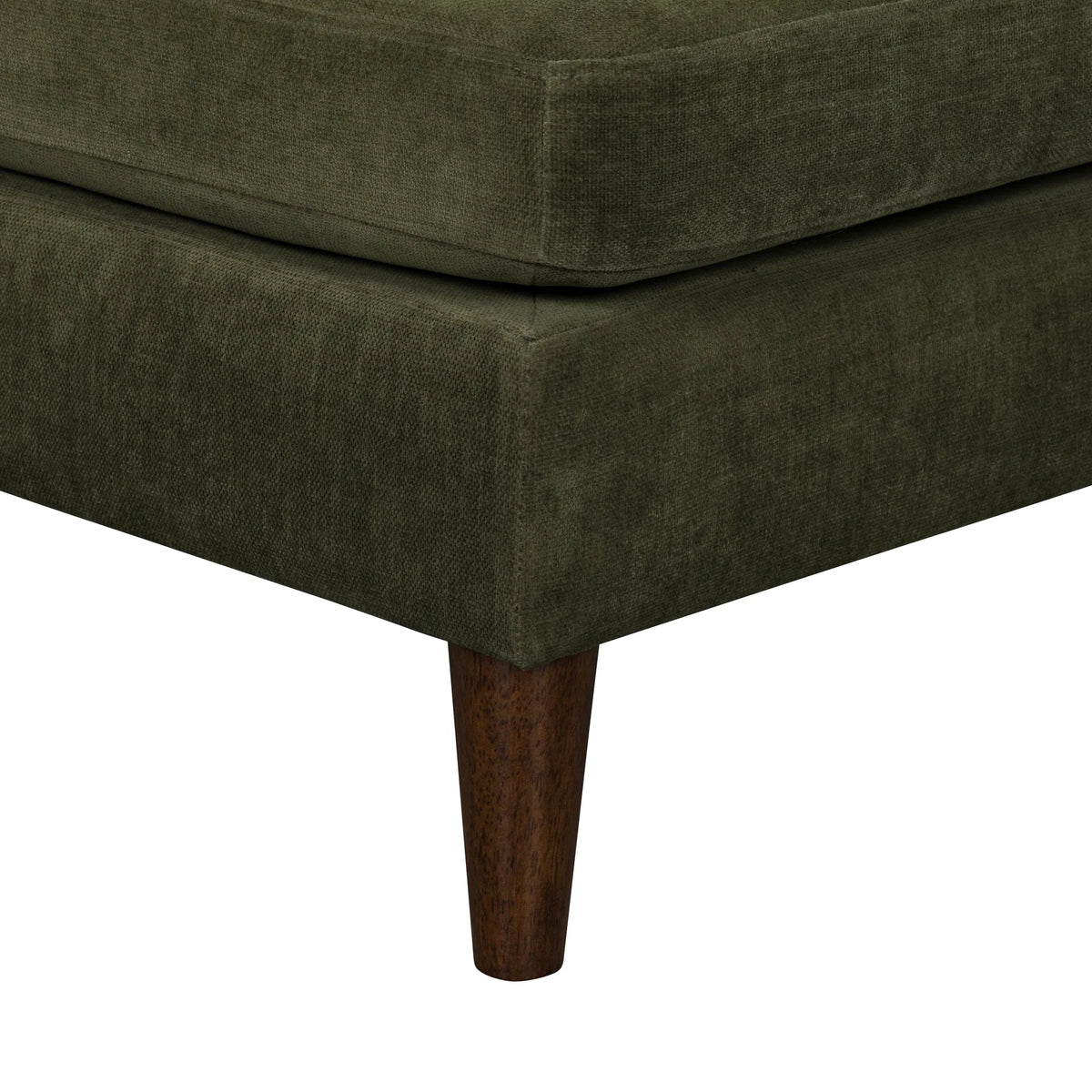 Aeliana Olive Velvet Ottoman