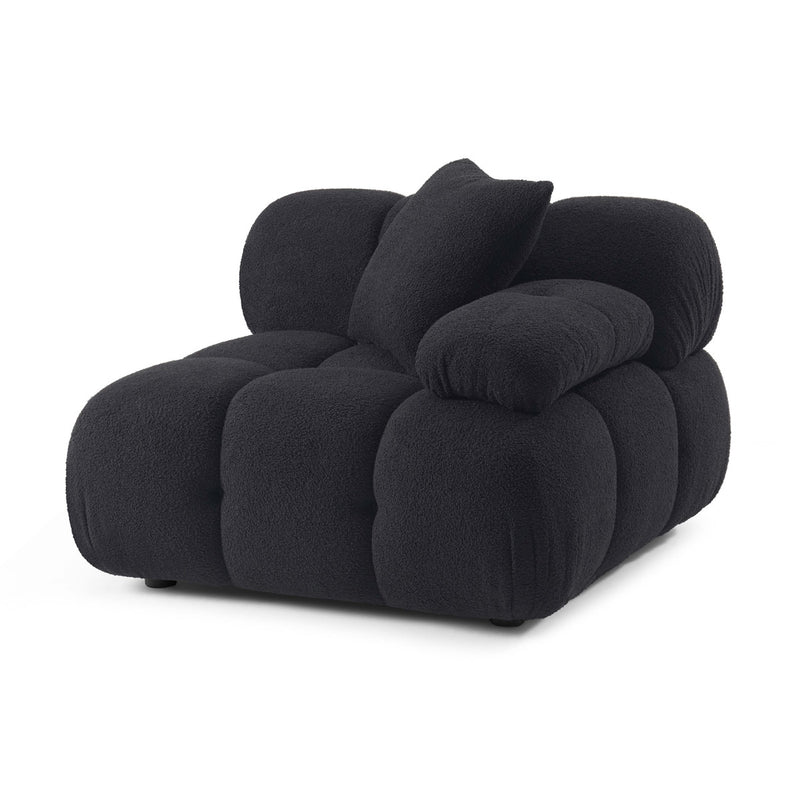 Vogue Black Vegan Shearling Modular Corner Chair