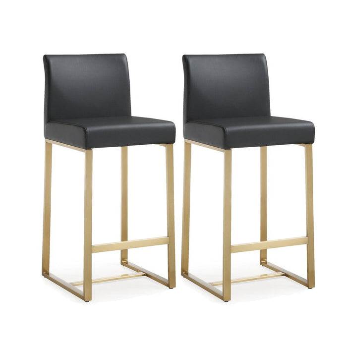 Moriah Black Gold Steel Counter Stools (Set of 2) - Luxury Living Collection