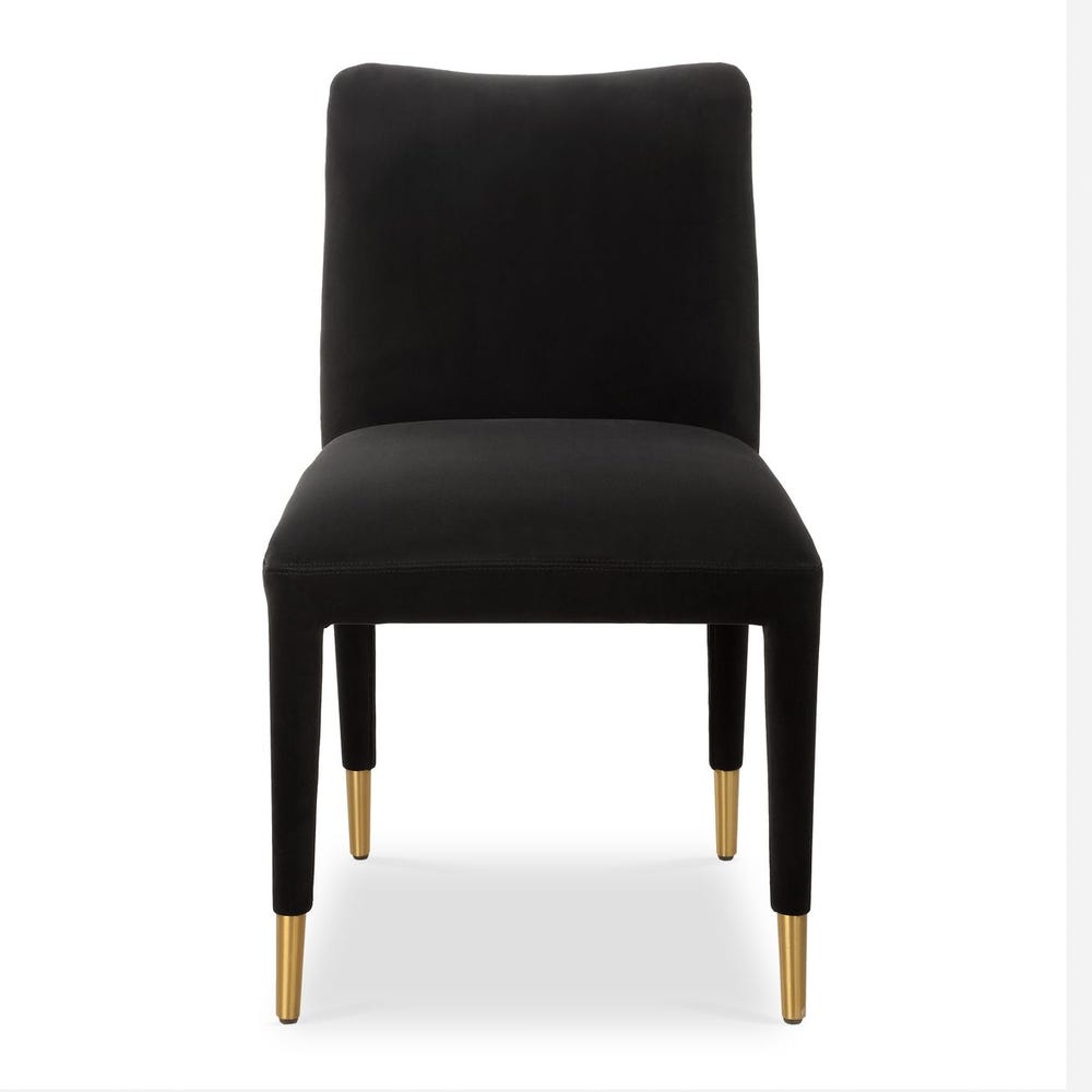 Diara Black Velvet & Gold Dining Chair  (Set of 2)
