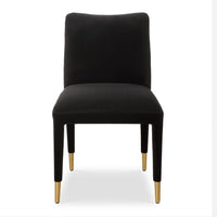 Diara Black Velvet & Gold Dining Chair  (Set of 2)
