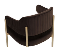 Tova Mink Plush Fabric & Stainless Steel Dining Armchair