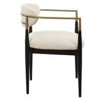 Harper Off White Velvet Dining Arm Chair