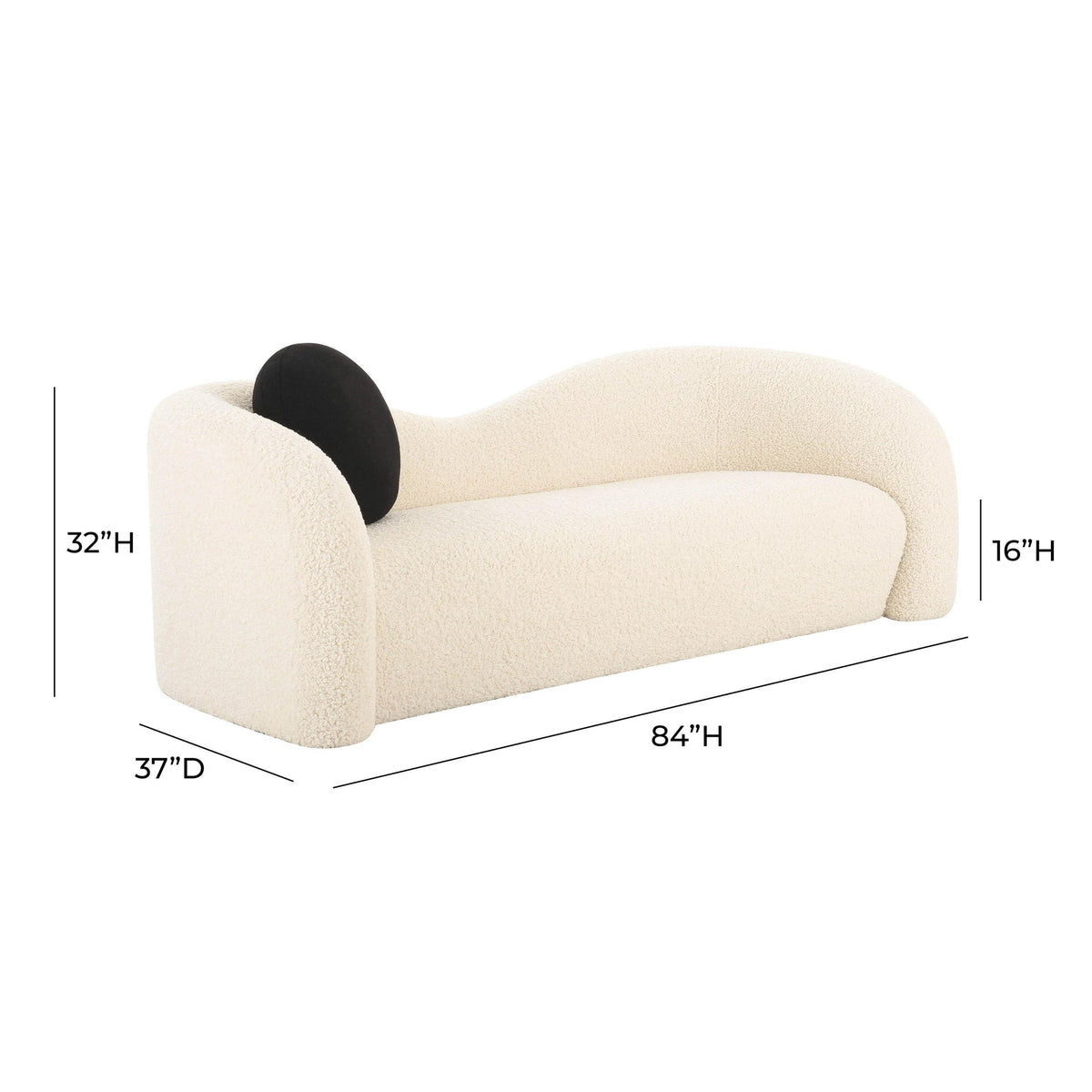 Laylie 84" Beige Faux Shearling Sofa