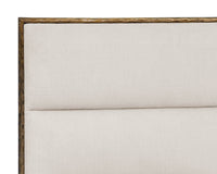 Yasmine Alabaster Performance Fabric & Antique Brass King Bed