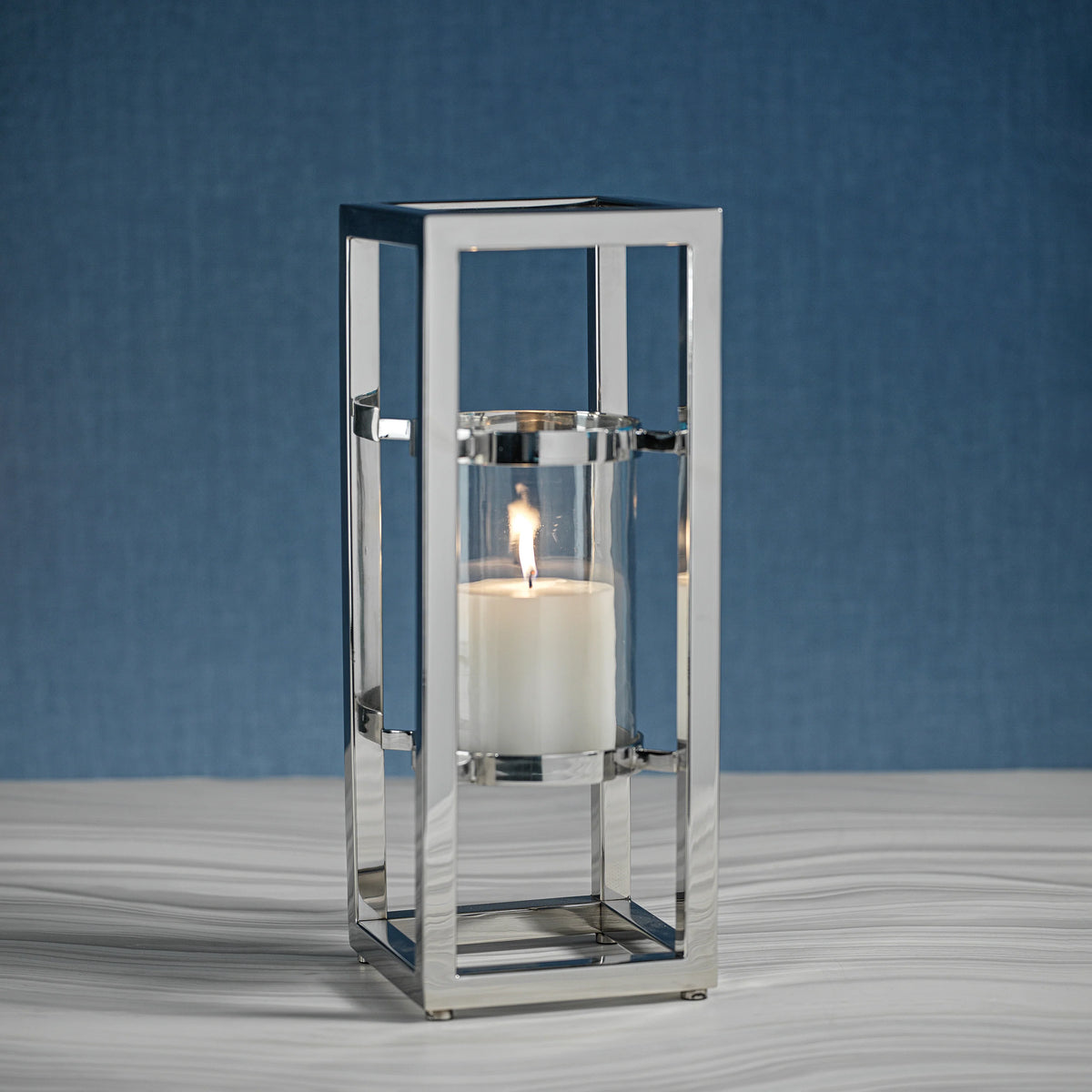 Kourtney Polished Silver Candle Holders/Hurricanes - Set of 2 (2 Sizes Available)