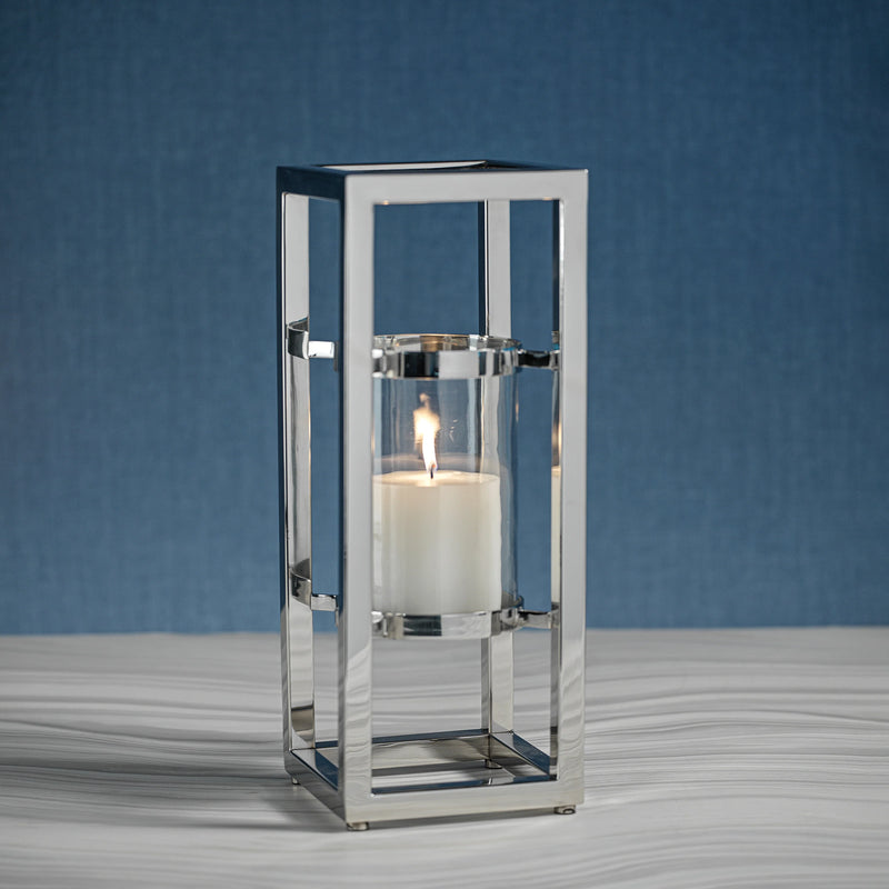 Kourtney Polished Silver Candle Holders/Hurricanes - Set of 2 (2 Sizes Available)