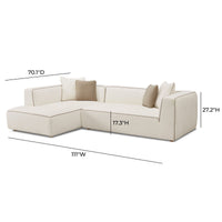 Isla Cream Linen LAF Sectional Sofa