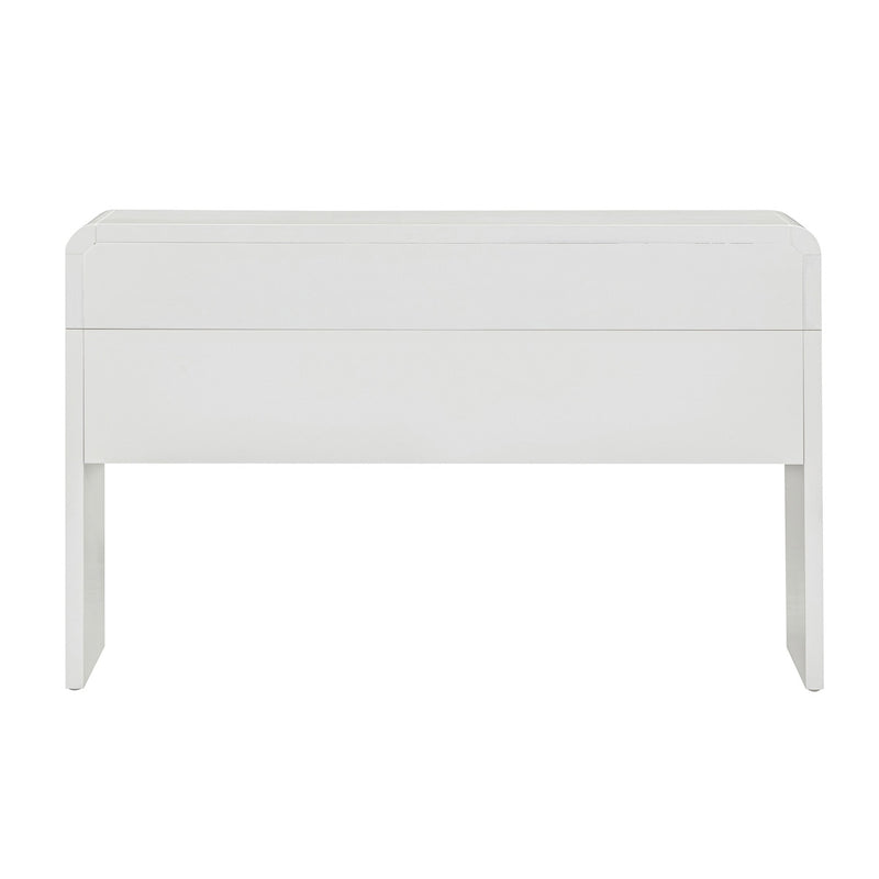 Ameline White Rattan Console/Desk