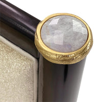Averell Beige Metallic Velvet Chair with Satin Brass Details