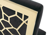 Dhana Modern Black Velvet & Gold Dining Chair
