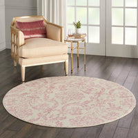 Southern Charm Ivory/Pink Demask Area Rug