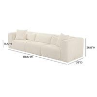 Telav Fluffy Oversized Cream Corduroy Modular Sofa
