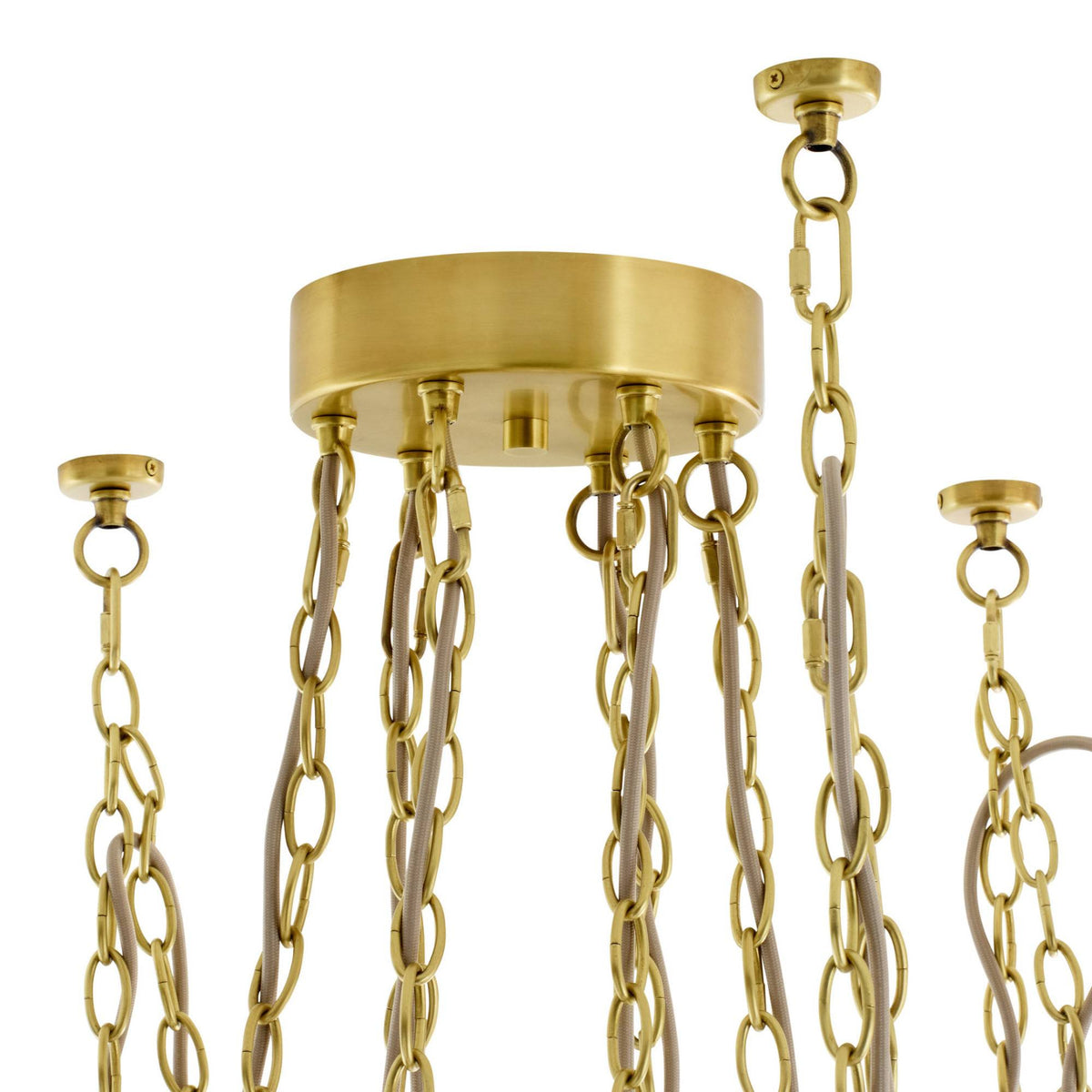 Ova 38.5" Antique Brass Multi-Drop Chandelier