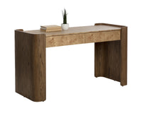 Beryl 60" Burl Veneer & Brown Oak Desk Console Table