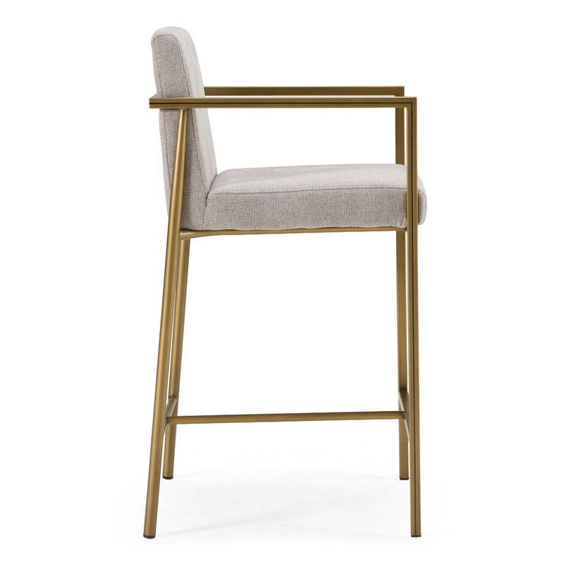Cima Light Grey & Gold Counter Stool