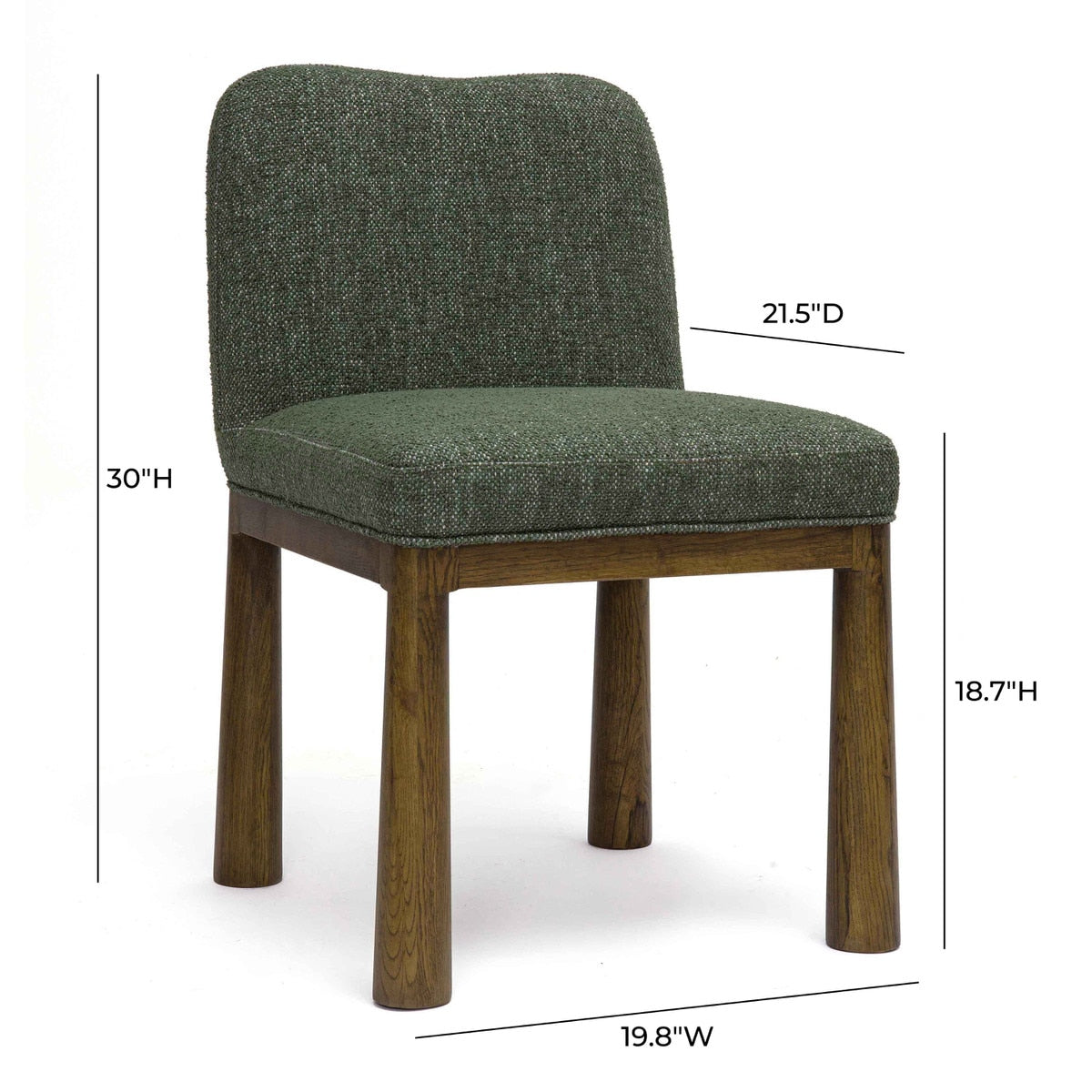 Tiara Forest Green Performance Basketweave Fabric Dining Chair