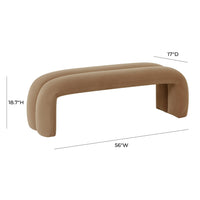Lucien 56" Taupe Performance Velvet Channeled Bench