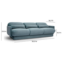 Arnaldo 90.5”Powder Blue Performance Velvet Sofa