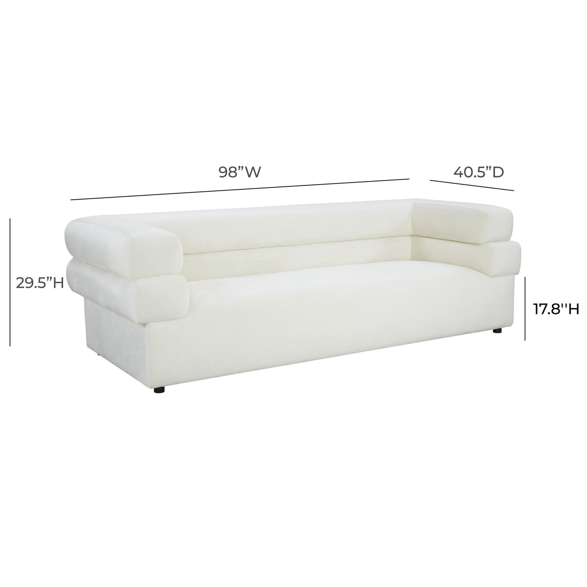 Sadie 98" Cream Performance Velvet Sofa