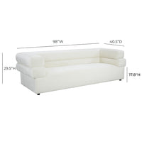 Sadie 98" Cream Performance Velvet Sofa