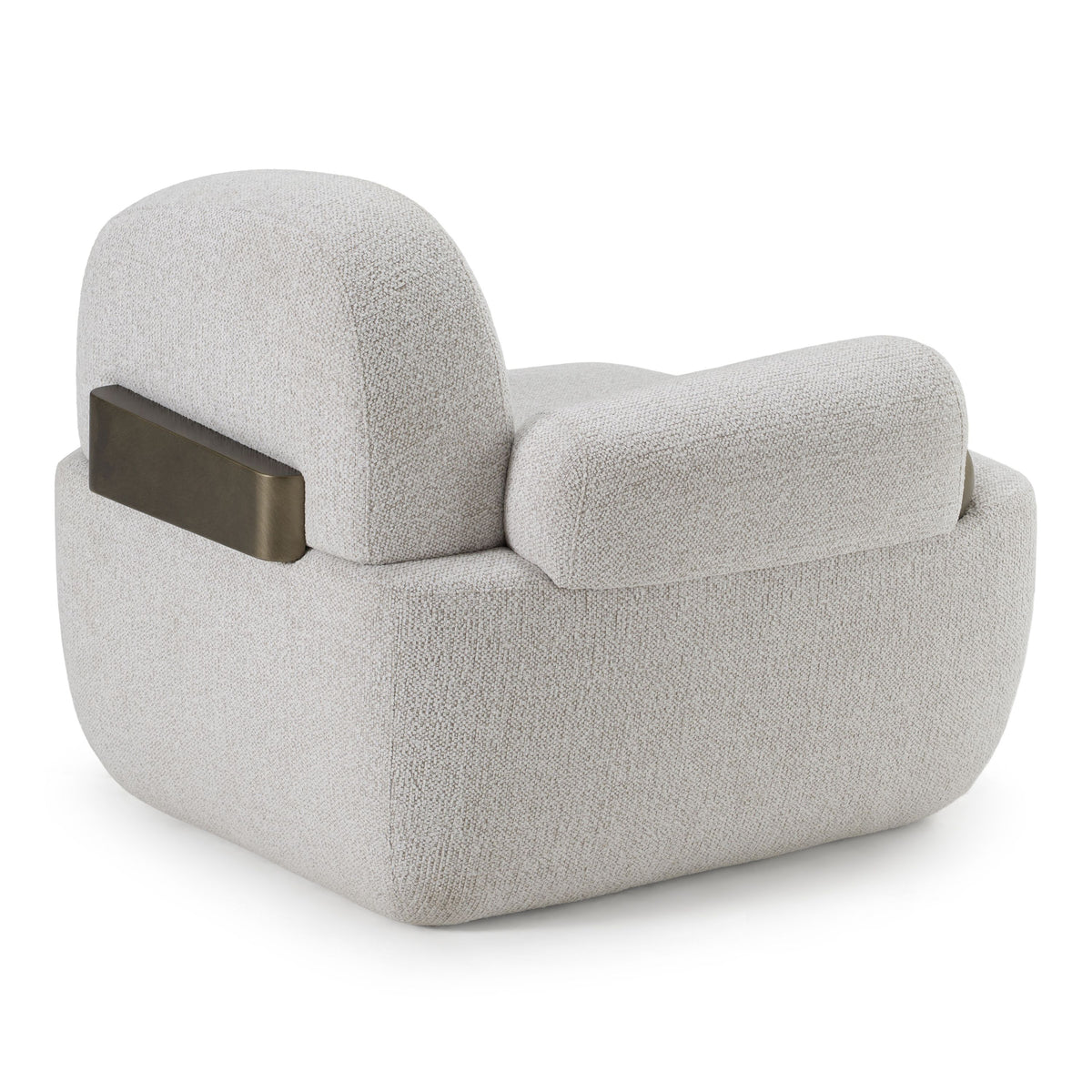 Grace Modern Off-White & Antique Brass Accent Chair
