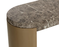 Cavette 50" Dark Emperador Faux Marble & Brass Console - Indoor/Outdoor