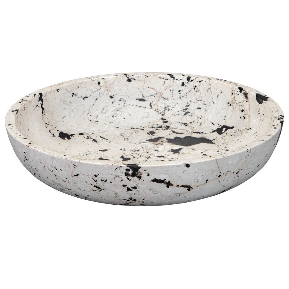 Modern White & Black Limestone Bowl