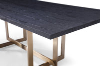 Trisha Modern Black Ash & Brass Dining Table